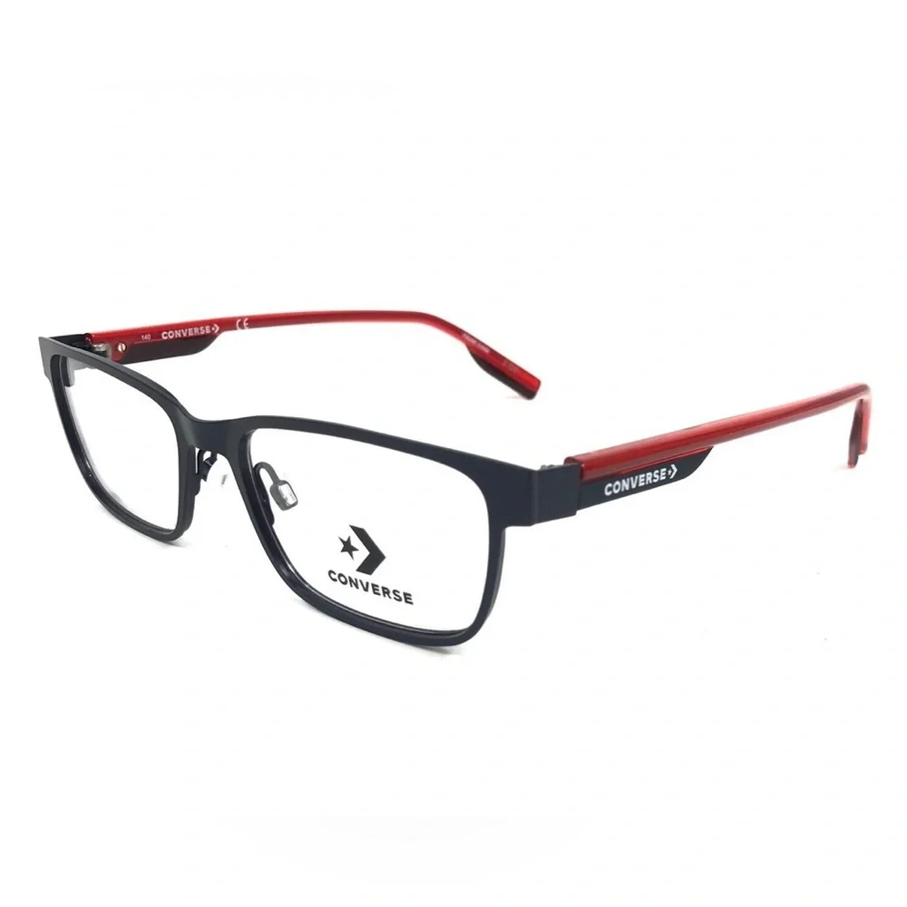 Converse Kids Eyeglasses Frames CV3004Y 411 Matte Black Red Full Rim 49-16-140